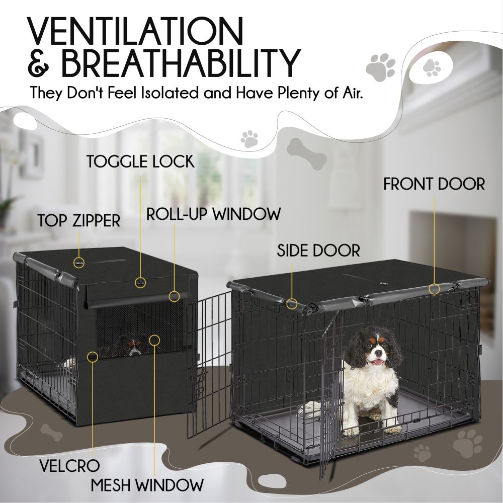 Dog Crate Cover Waterproof Crate Cover Outdoor Indoor Universal Fit Wire Crate Cover Breathable Privacy Kennel Cover